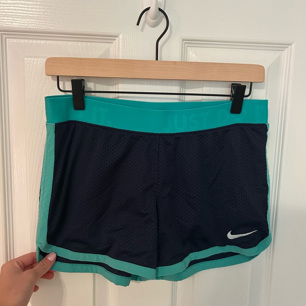 Nike Girls Athletic Shorts in Navy and Teal